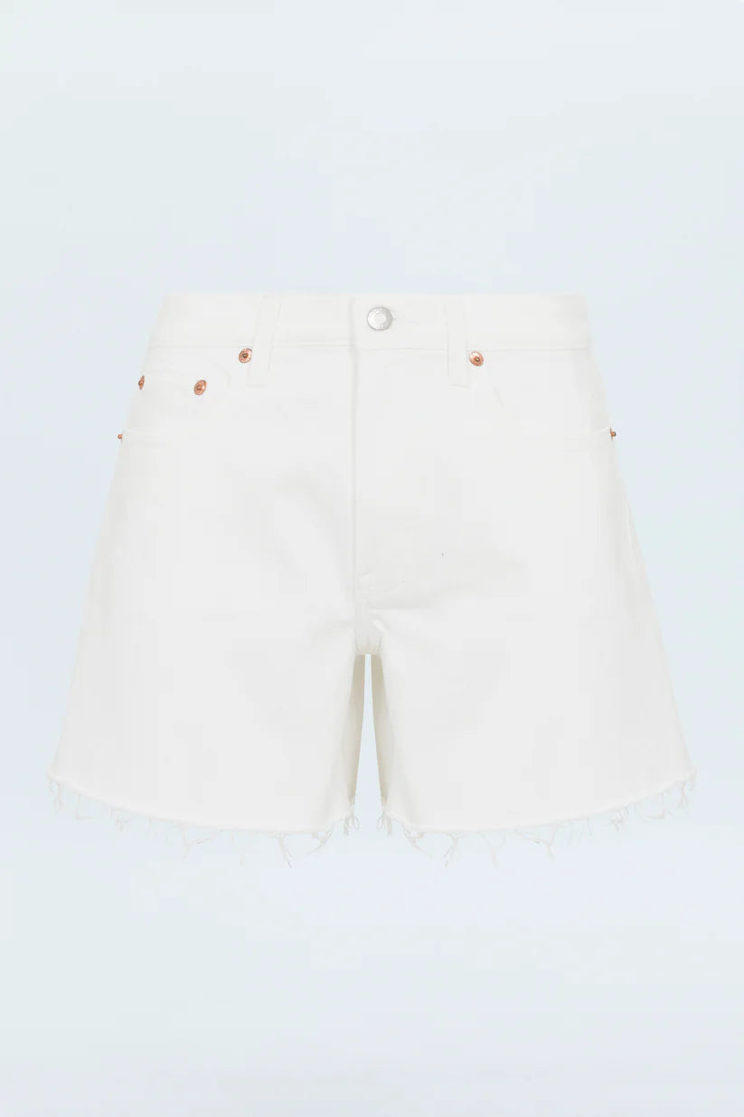 Kennedy Relaxed Mid Rise Cut Off Short in Antique White