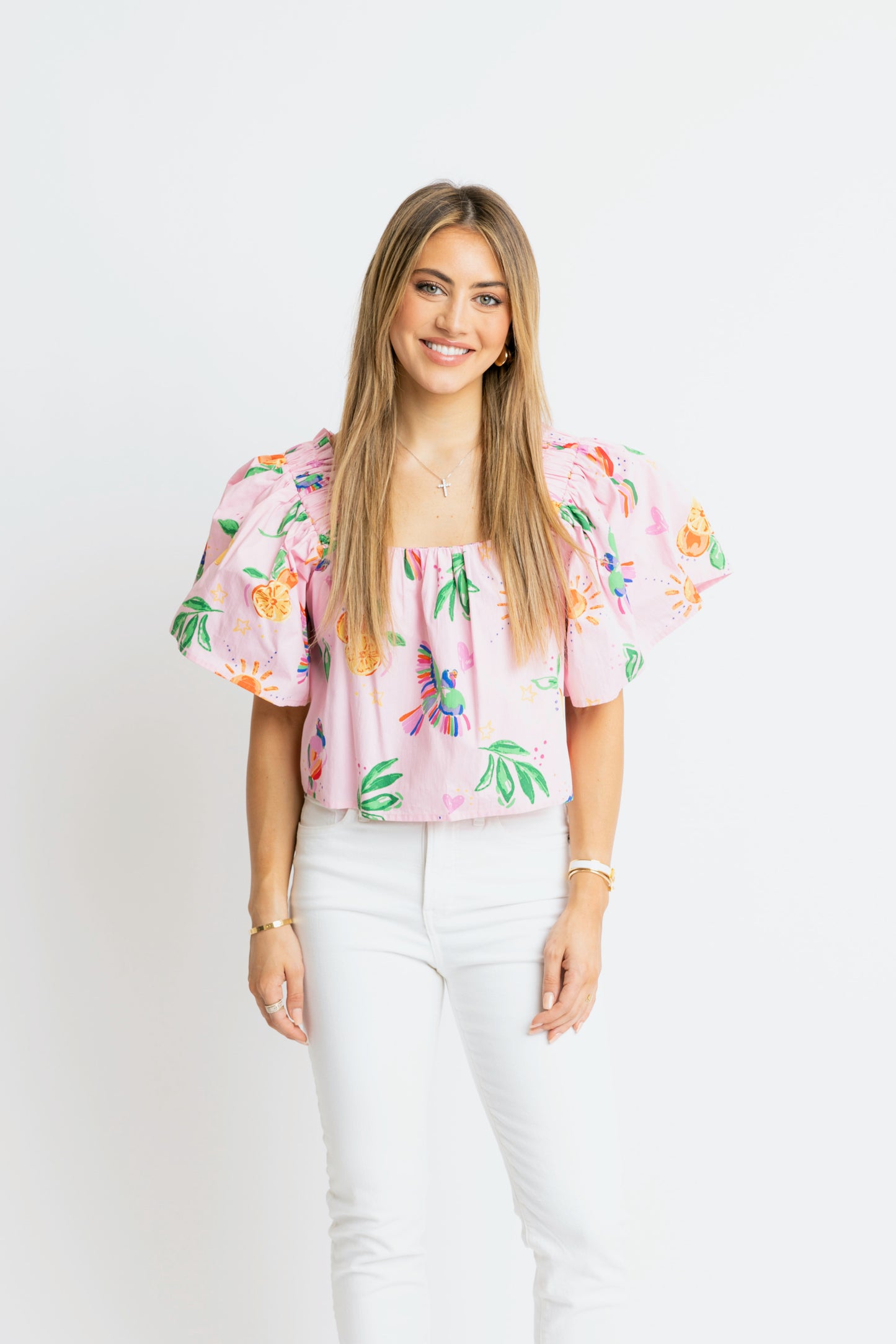 Toucan Fruit Sqaure Neck Top