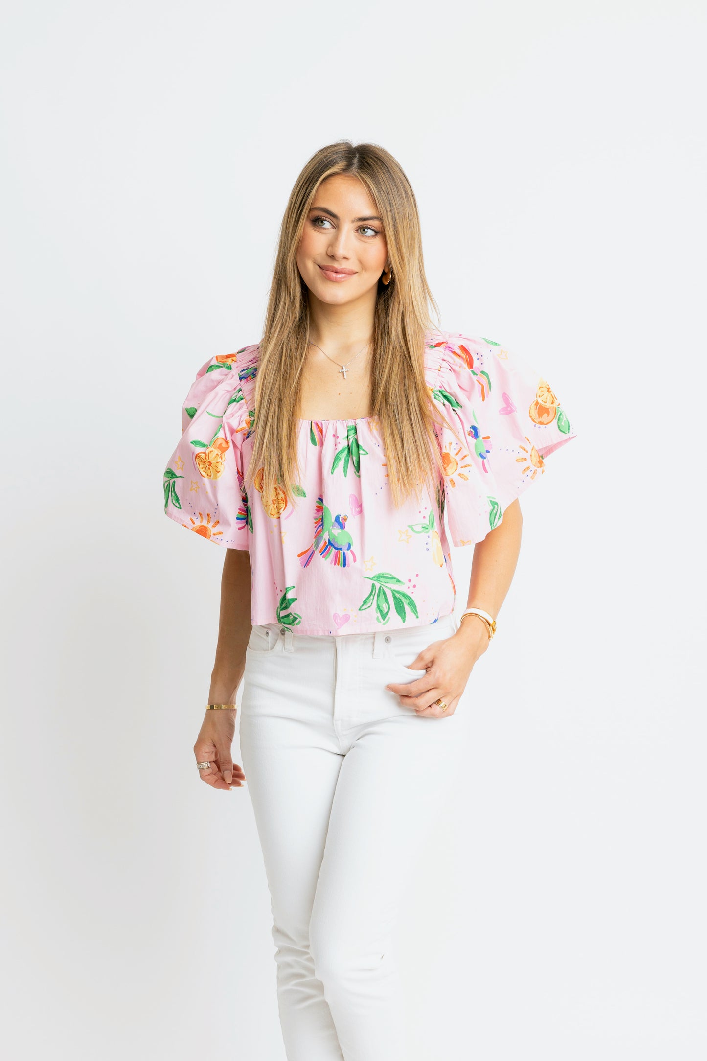 Toucan Fruit Sqaure Neck Top