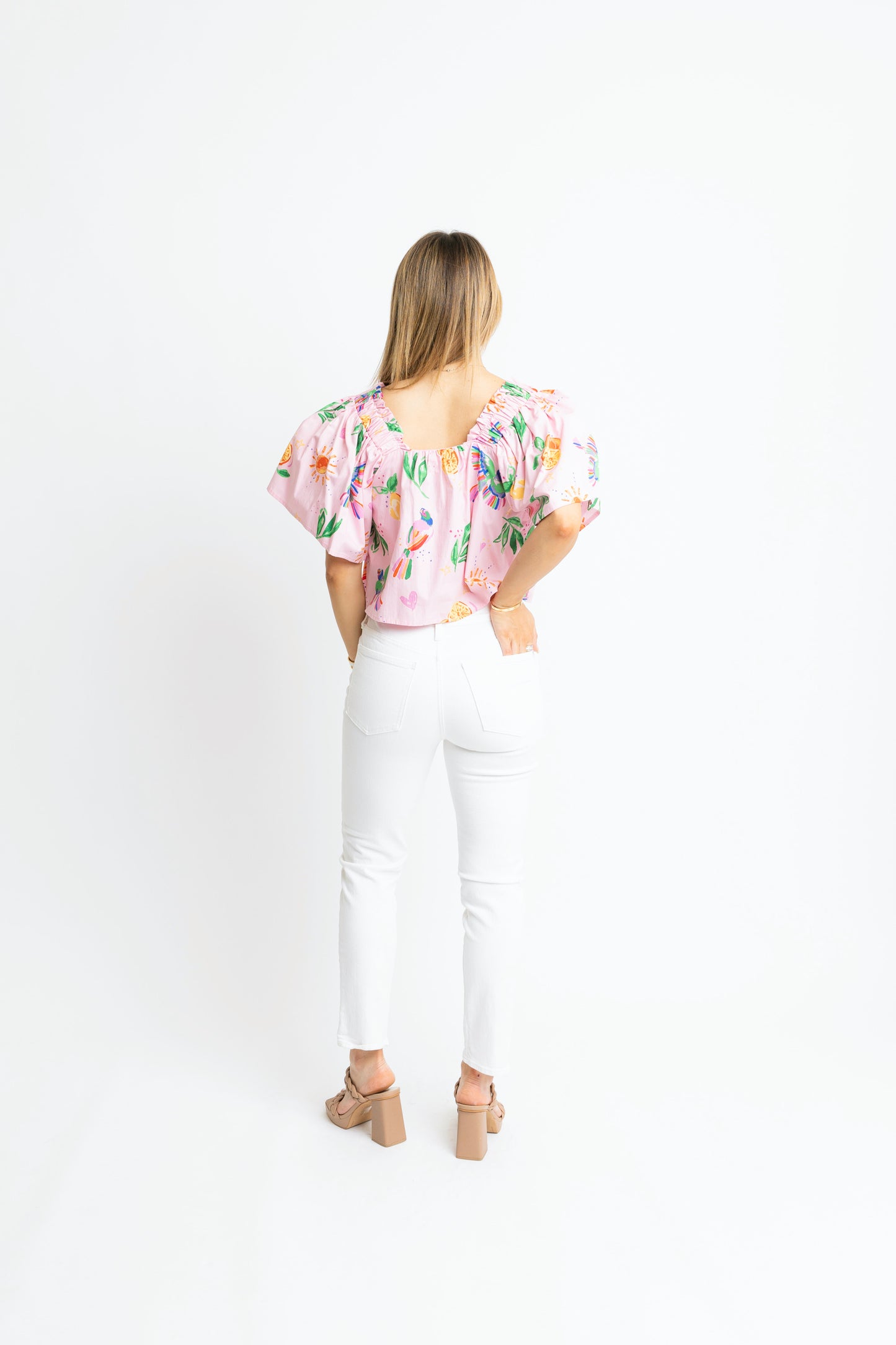 Toucan Fruit Sqaure Neck Top