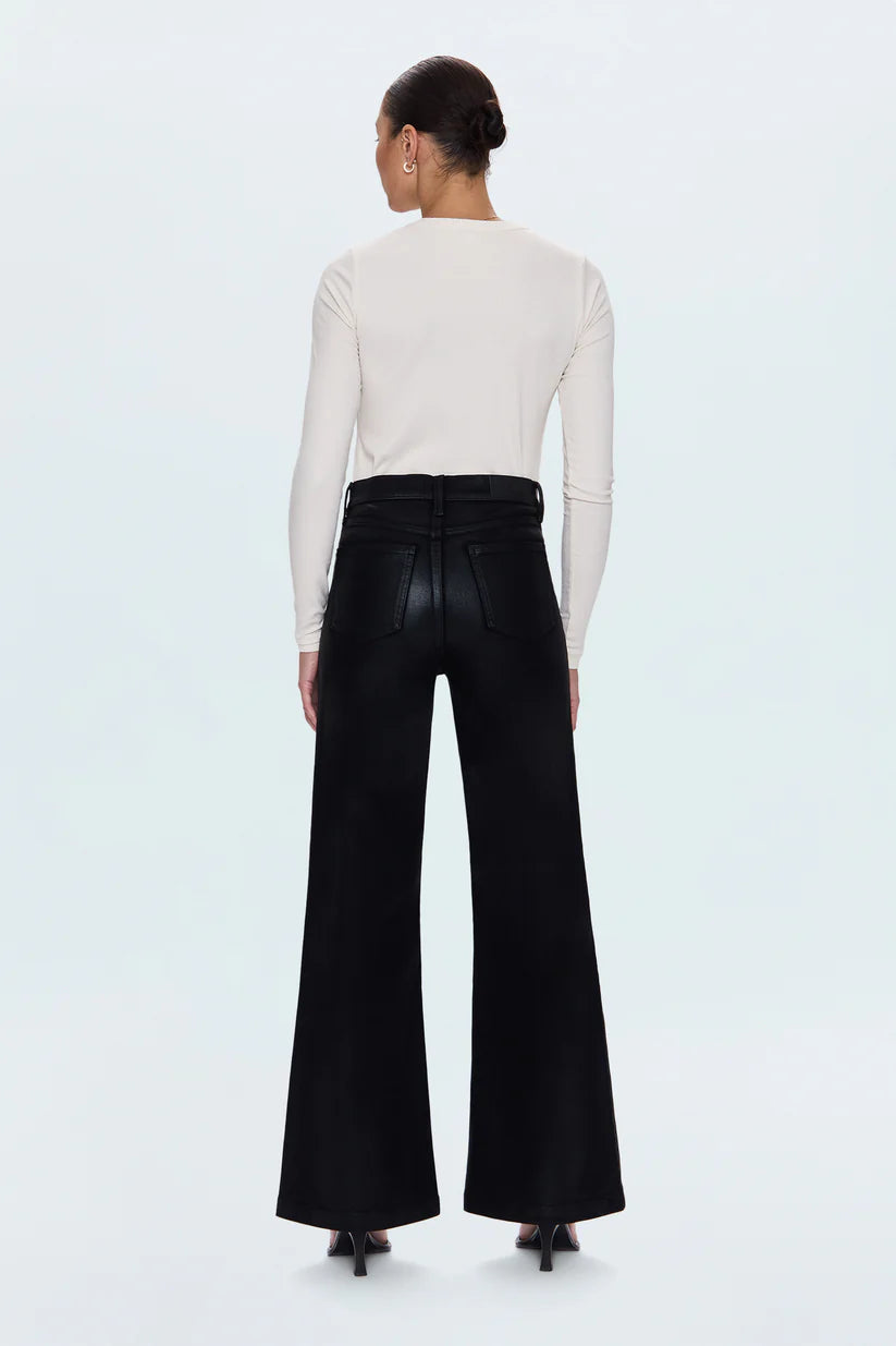 Lana High Rise Ultra Wide Jean - Coated Noir