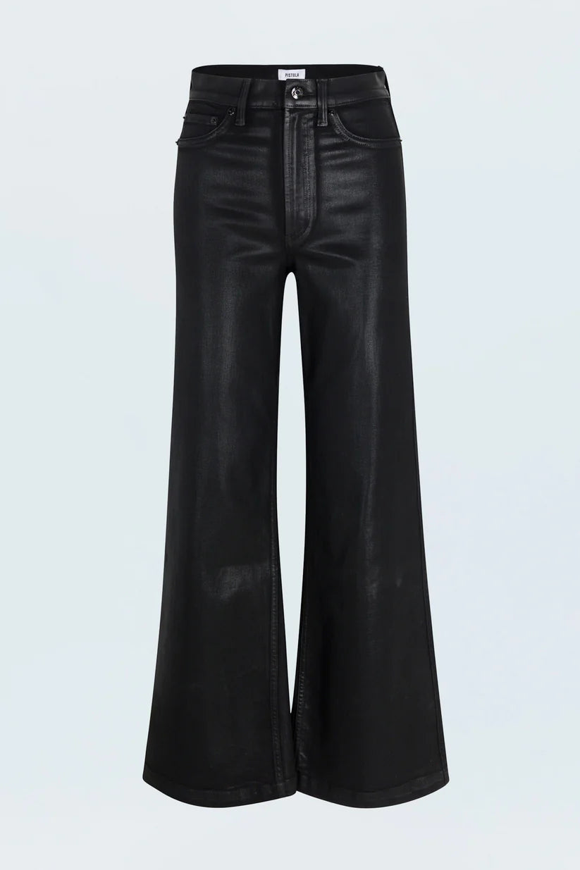 Lana High Rise Ultra Wide Jean - Coated Noir