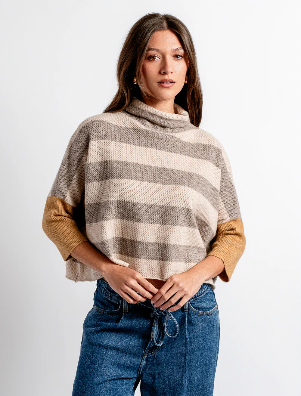 BEIGE MULTI LONDON STRIPE SWEATER