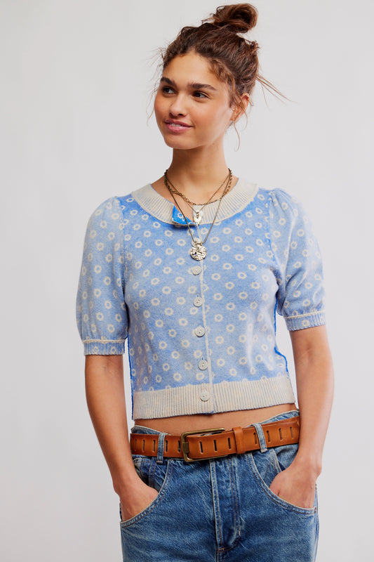 Isla Cobalt Pattern Cardi