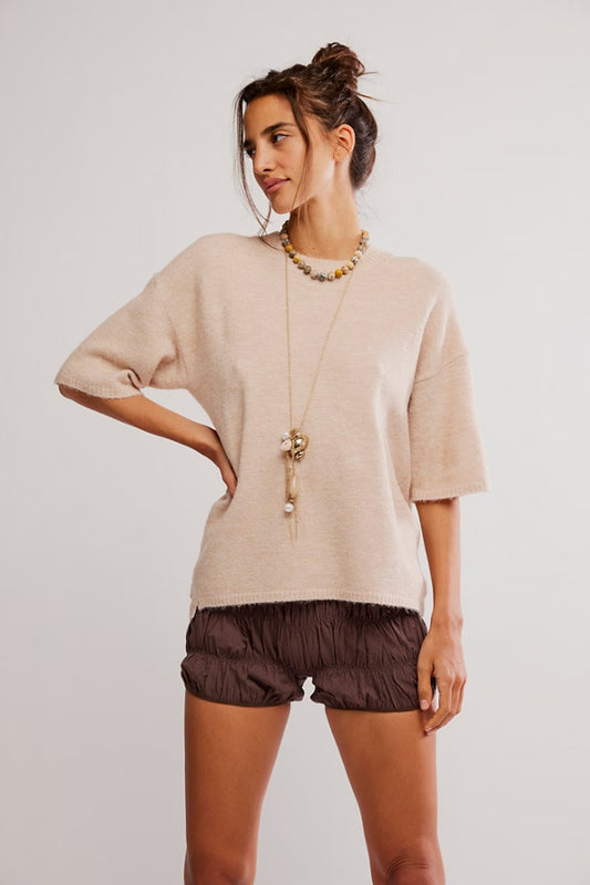 MARGOT SWEATER TEE in PEARL MELANGE
