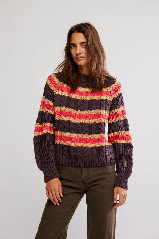 Frankie Cable Sweater - Chocolate