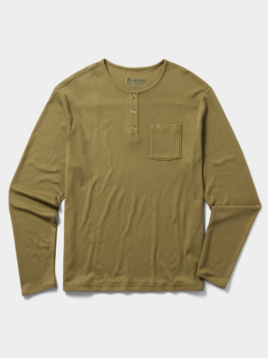 Mens Waffle Henley Cordgrass