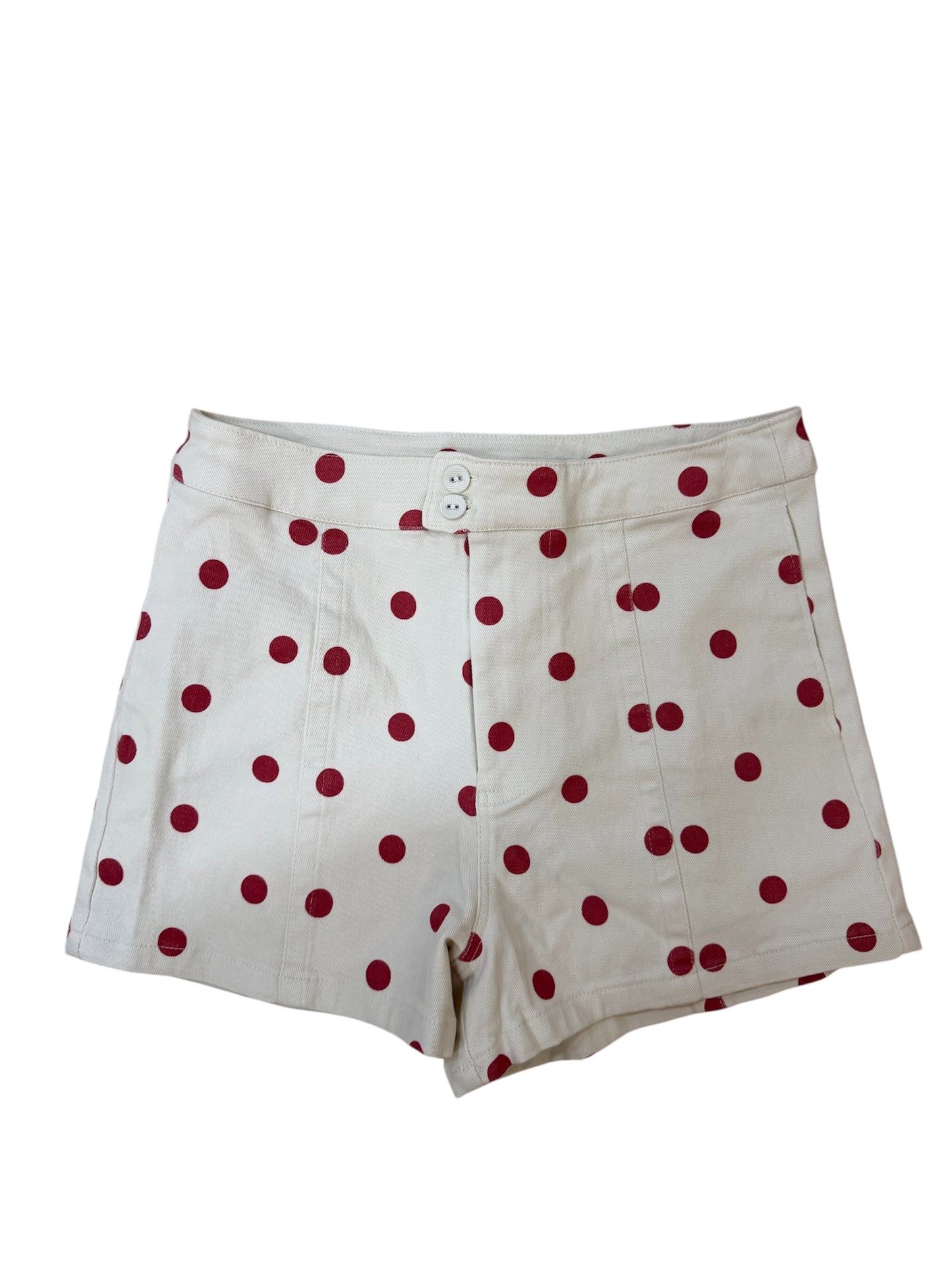 Cream Red Polka Dot Shorts