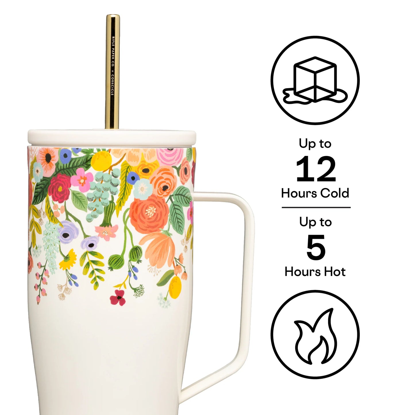 Rifle Paper Garden Party Cream Cold Cup XL