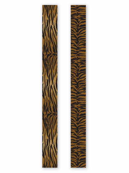 Hand-Stitched Silk Scarfette in Tiger Jacquard