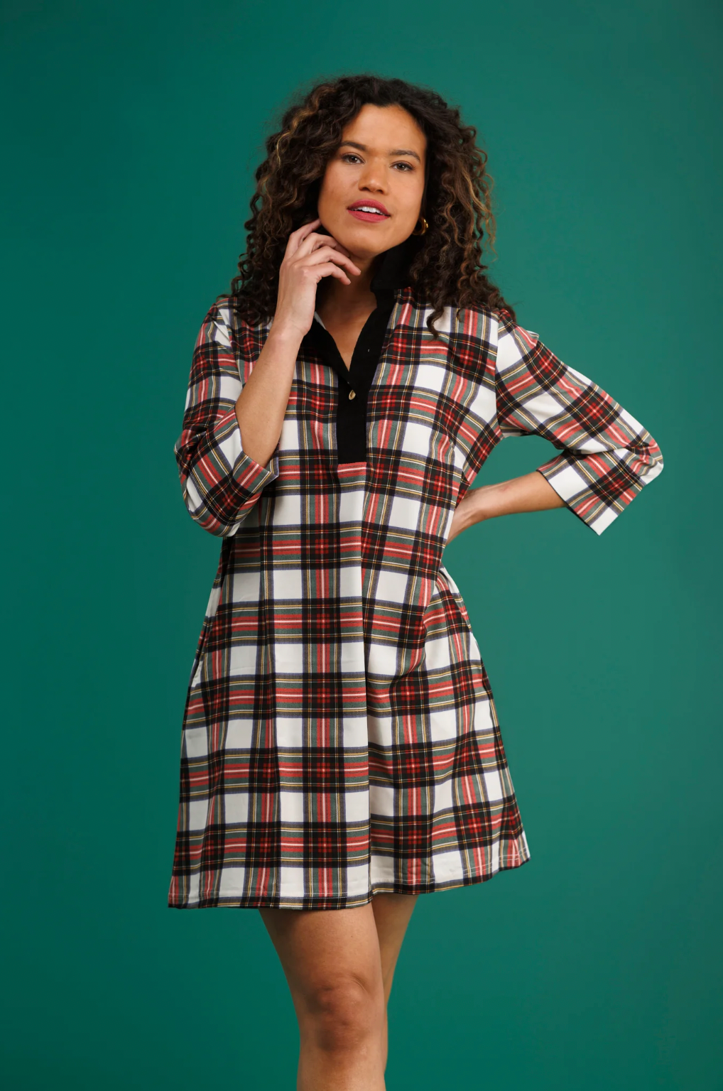 The Sophia Dress Winter Tartan