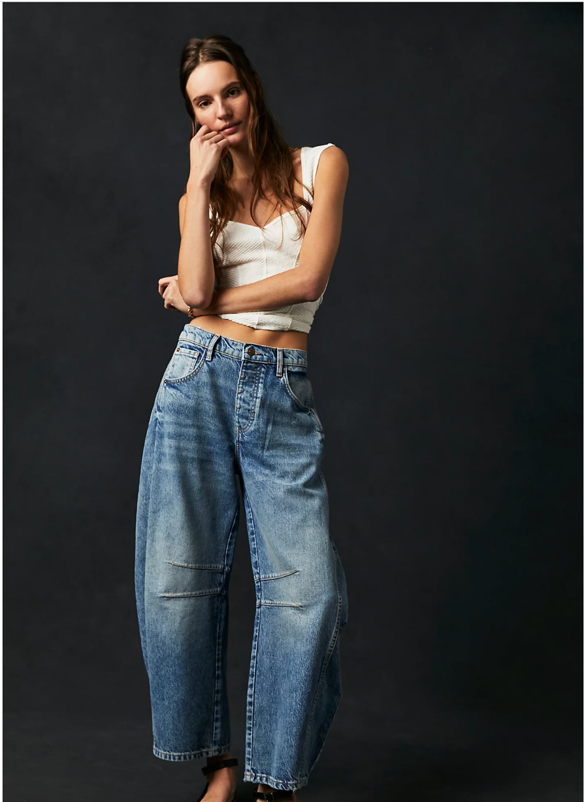 Good Luck Mid-Rise Barrel Jeans