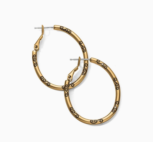 Oval Hoop Charm Earrings