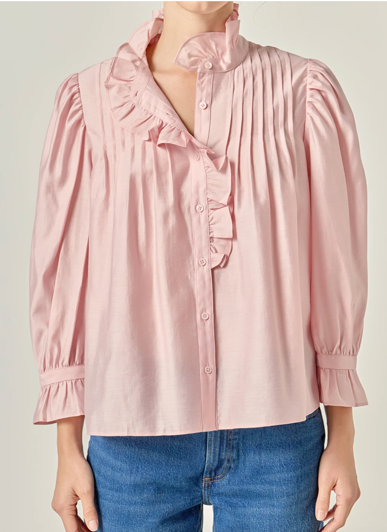 Ruffle Detailed Blouse in Pink