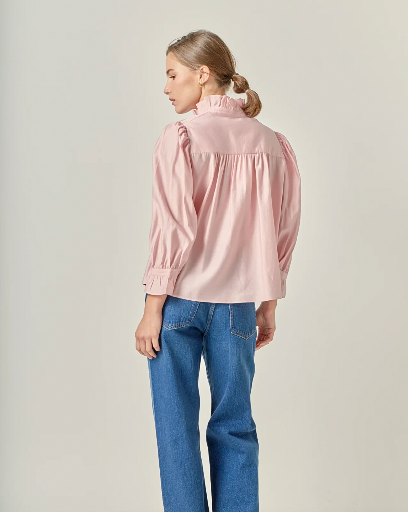 Ruffle Detailed Blouse in Pink