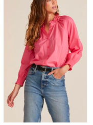 Raglan Button Up Smock Sl Pink Kiss
