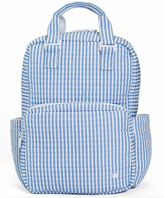QUILTED ALL YOU NEED BAG - PIMLICO STRIPE CHAMBRAY
