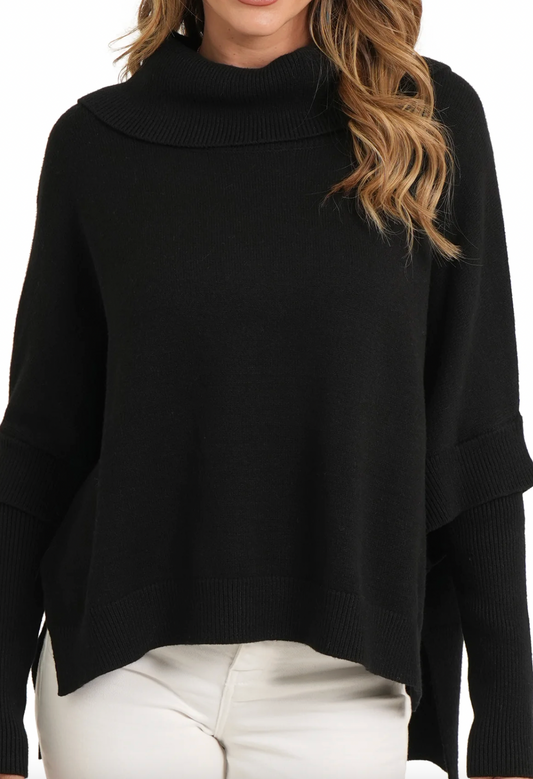 Draped Sweater in Black