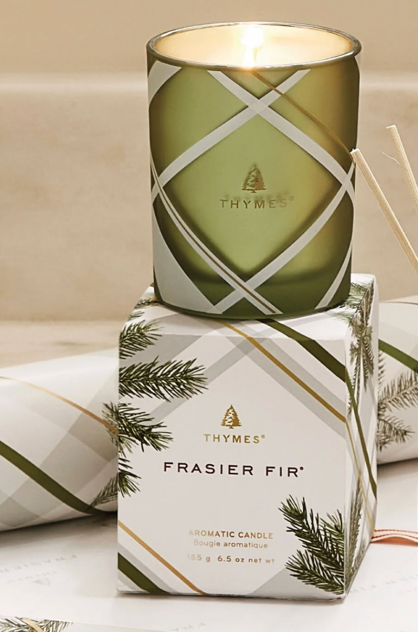 Frasier Fir Frosted Plaid 6.5 oz Poured Candle Frasier Fir