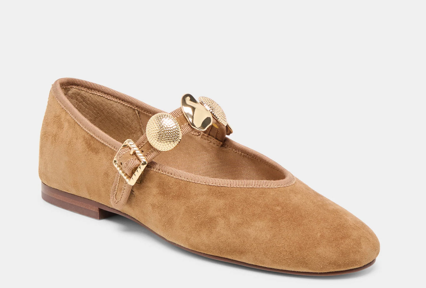 Relan Ballet Flats Lt Brown Suede