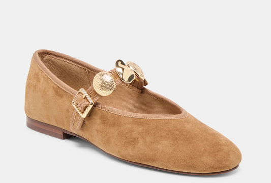 Relan Ballet Flats Lt Brown Suede
