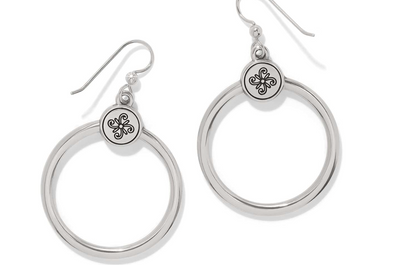 Mosaic Two Tone French Wire Hoop Earrings