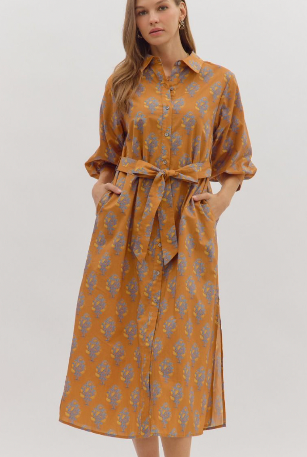Brown Floral Maxi
