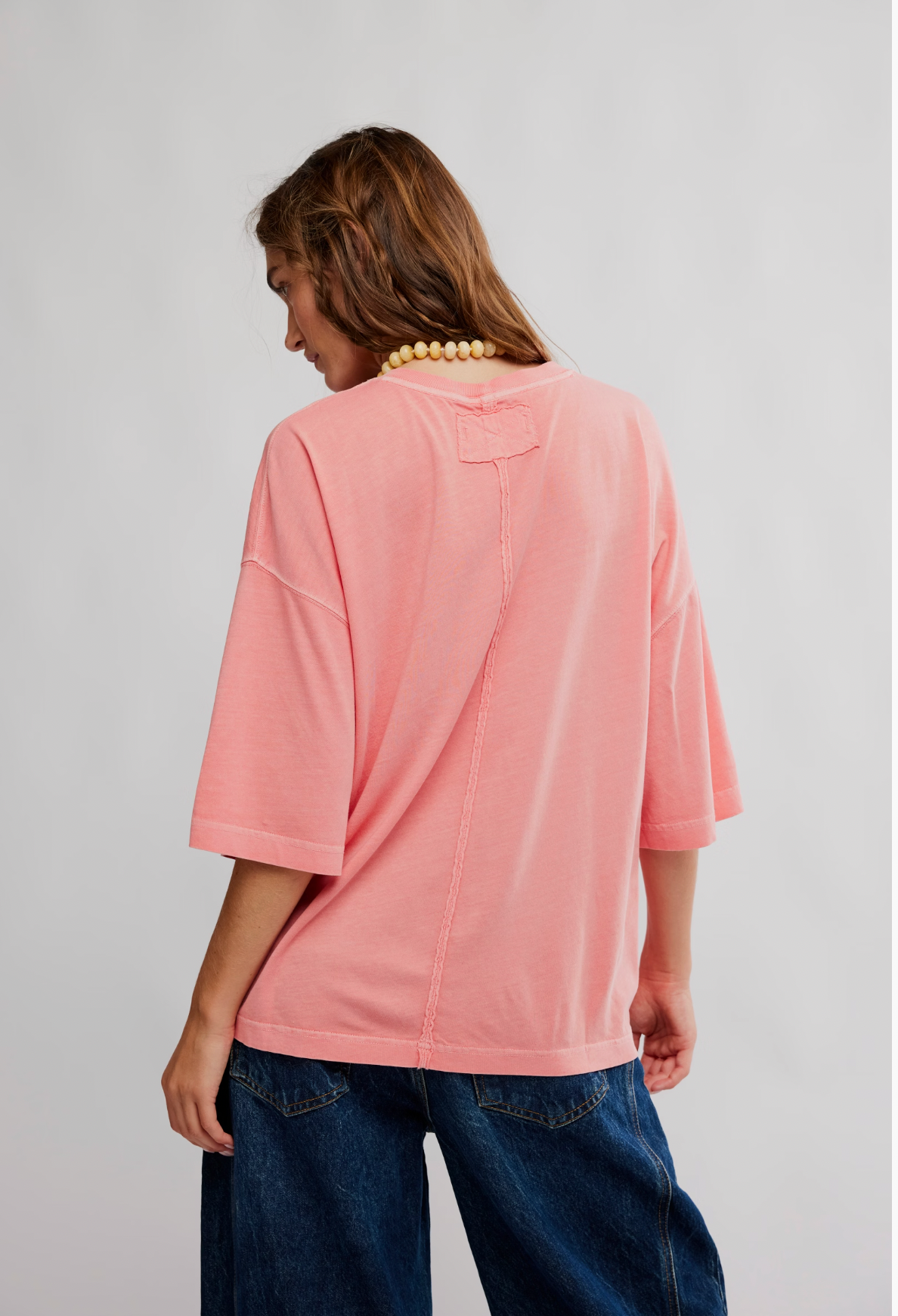 WTF PERFECT OVERSIZED TEE in Coral Crimson