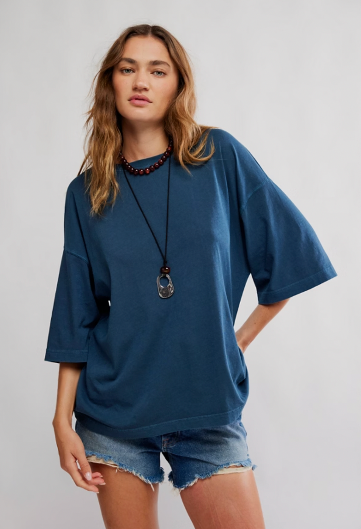 WTF PERFECT OVERSIZED TEE in Varsity Navy