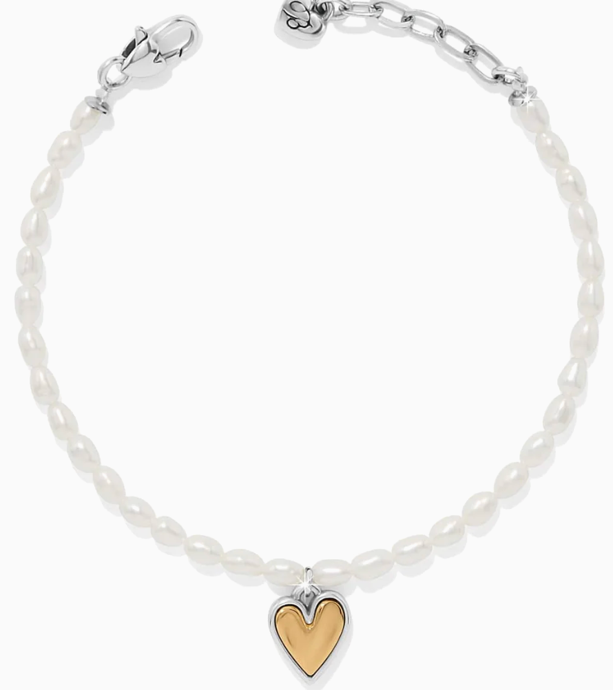 Cascade Embrace Pearl Heart Bracelet
