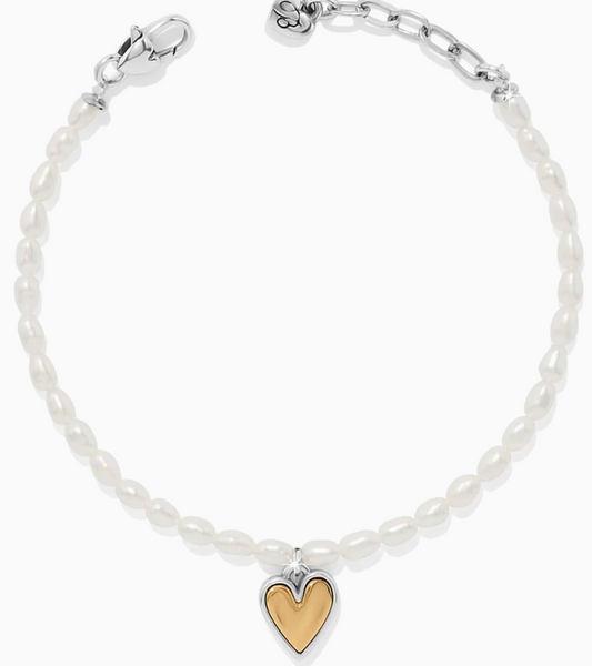 Cascade Embrace Pearl Heart Bracelet