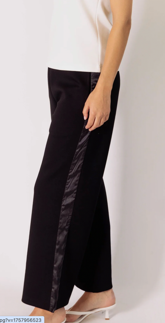 Dani Satin Side Stripe WIde Leg Pants