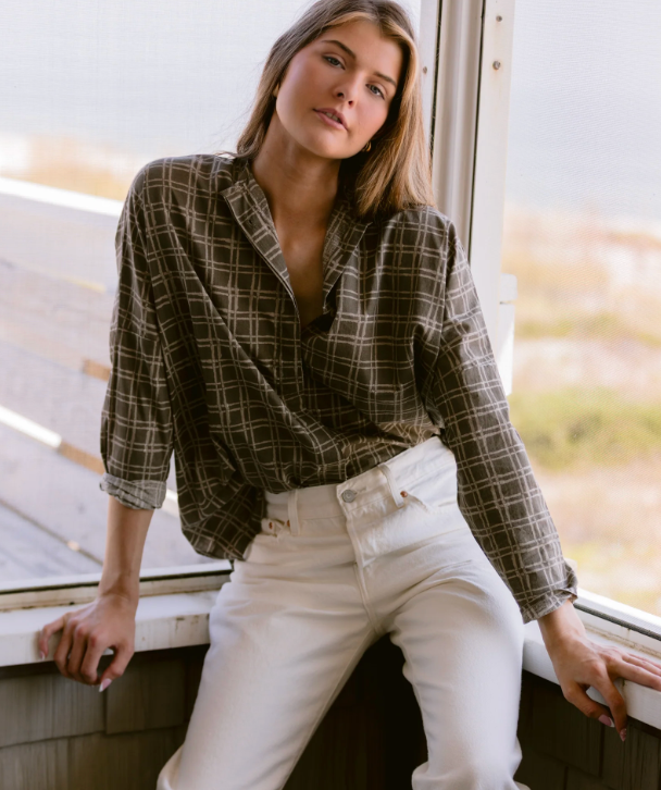 Cotton Sunset Shirt - Sawgrass Check