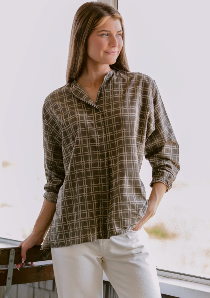 Cotton Sunset Shirt - Sawgrass Check