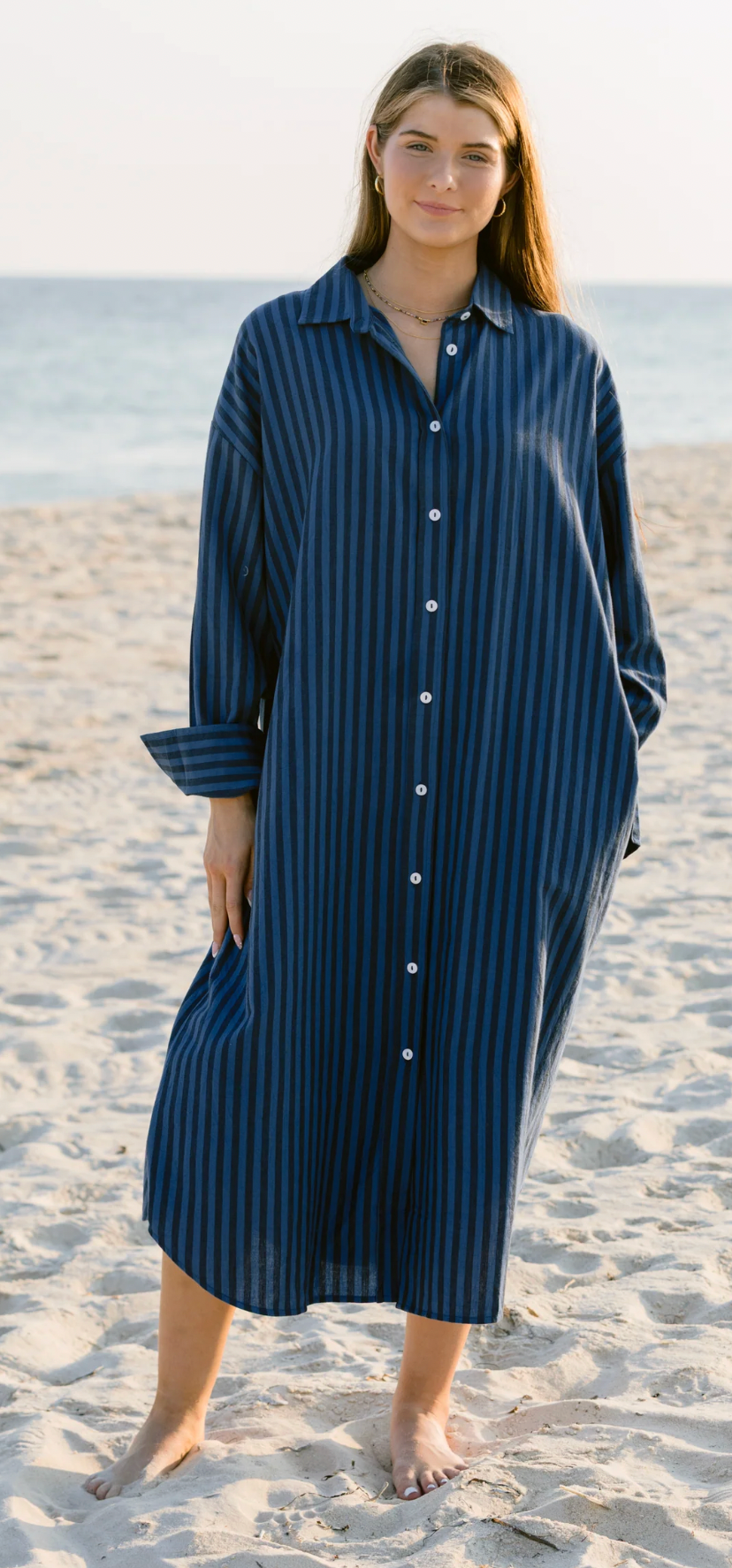 Easygoing Cotton Maxi Dress - Baywater Stripe