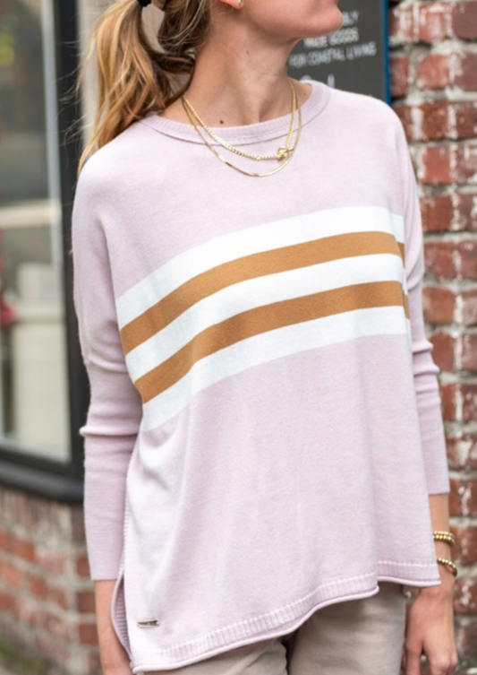 Catalina Crewneck Sweater - Rose/Tobacco