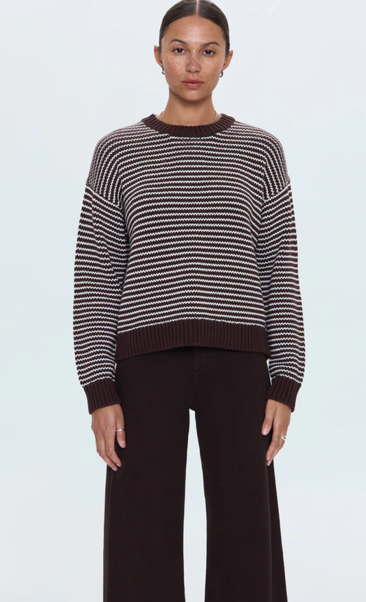 Aura Relaxed Crew Neck Sweater - Mocha