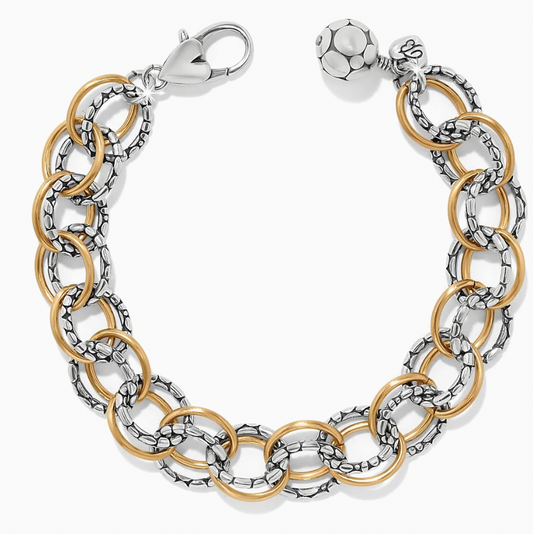 Pebble Link Two Tone Bracelet