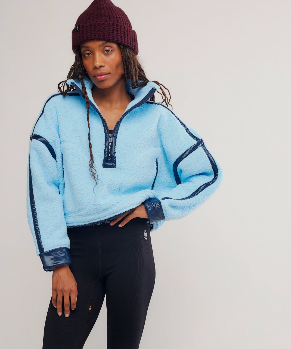 Mountain High Shine 1/2 Zip - Bright Blue Combo