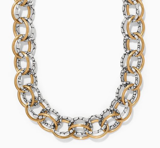 Pebble Link Two Tone Necklace
