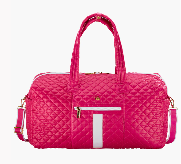 24 + 7 Weekender Duffle Bright rose pink / white stripe