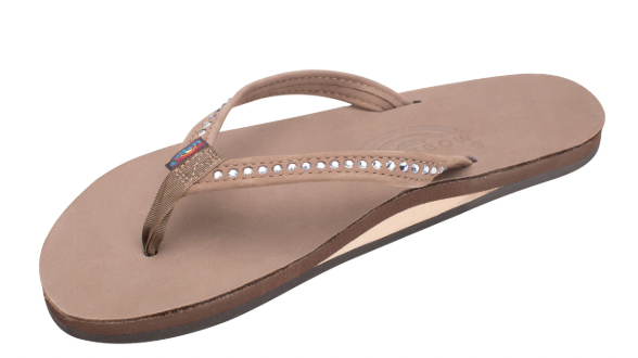 Crystal Collection - Single Layer Arch Support Leather 1/2" Narrow Strap with Swarovski® Crystals
