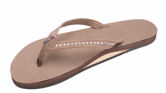 Crystal Collection - Single Layer Arch Support Leather 1/2" Narrow Strap with Swarovski® Crystals