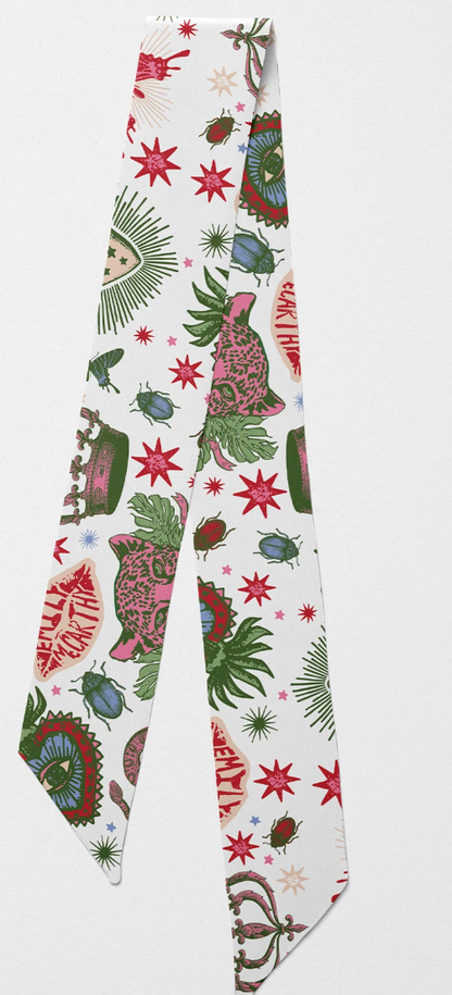 Hand-Stitched Silk Scarfette Iconic Joy