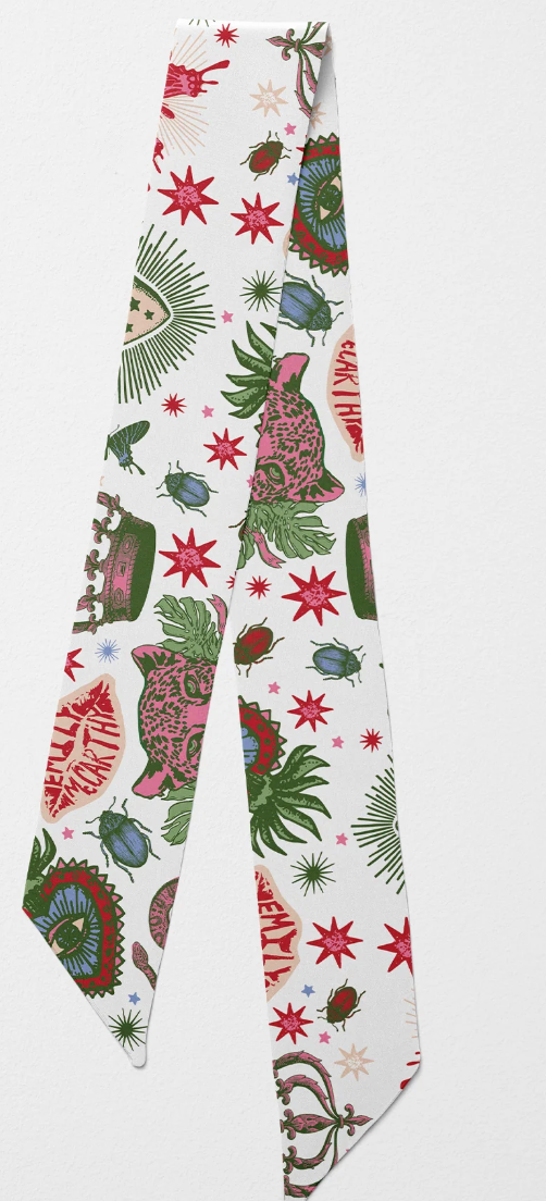 Hand-Stitched Silk Scarfette Iconic Joy