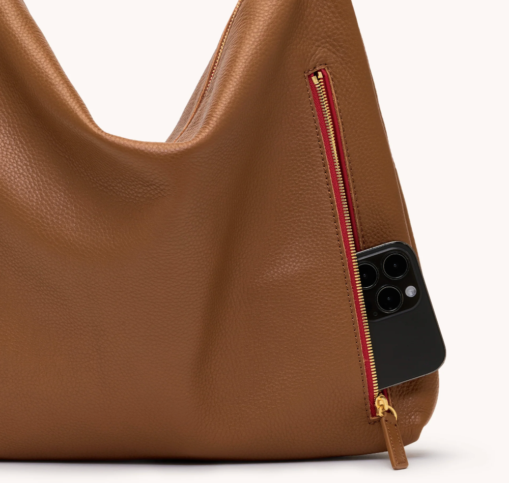 Kyle lrg Mahogany Pebble/Brushed Gold Red Zip