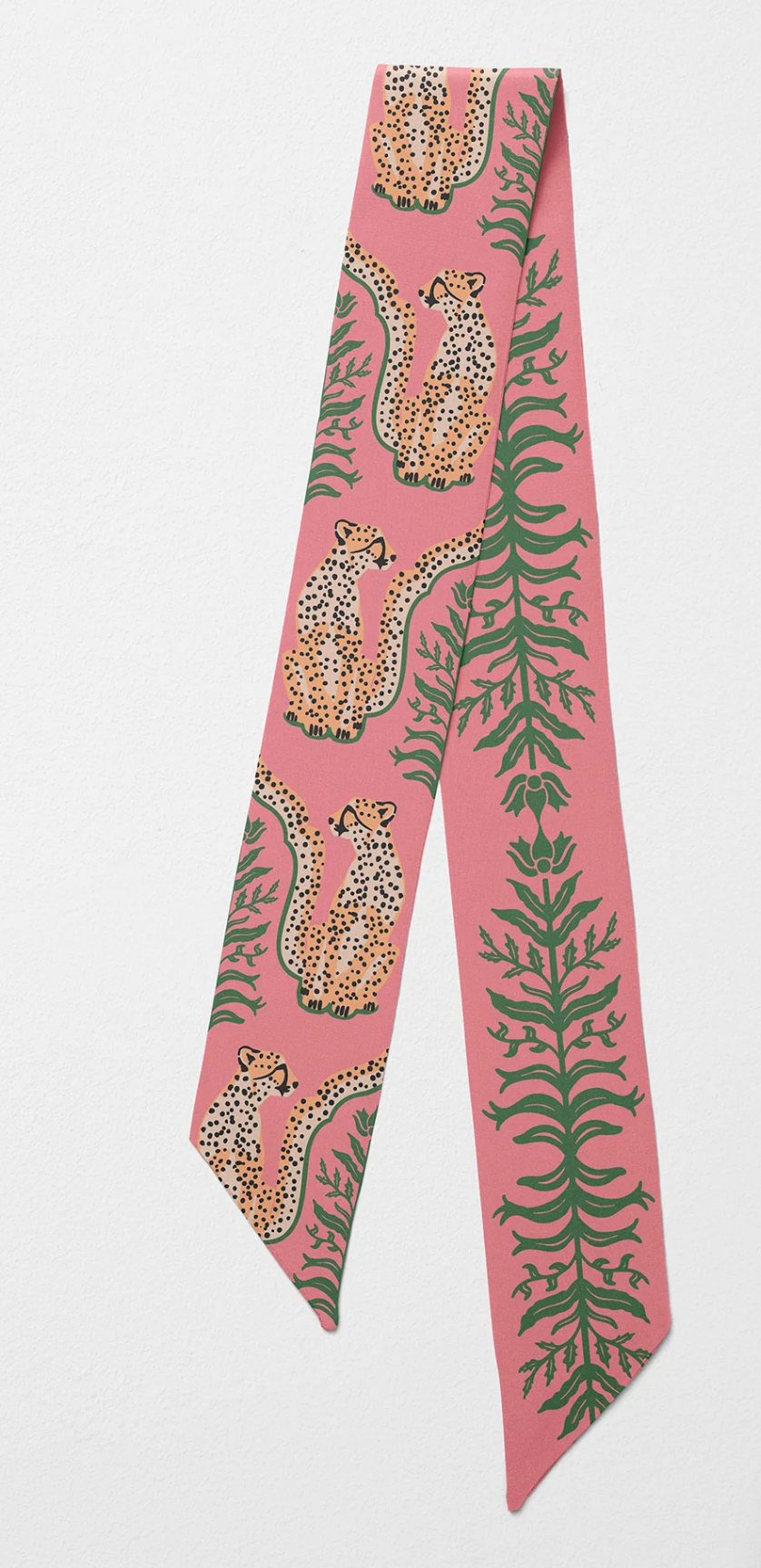 Hand-Stitched Silk Scarfette Cabana Cat