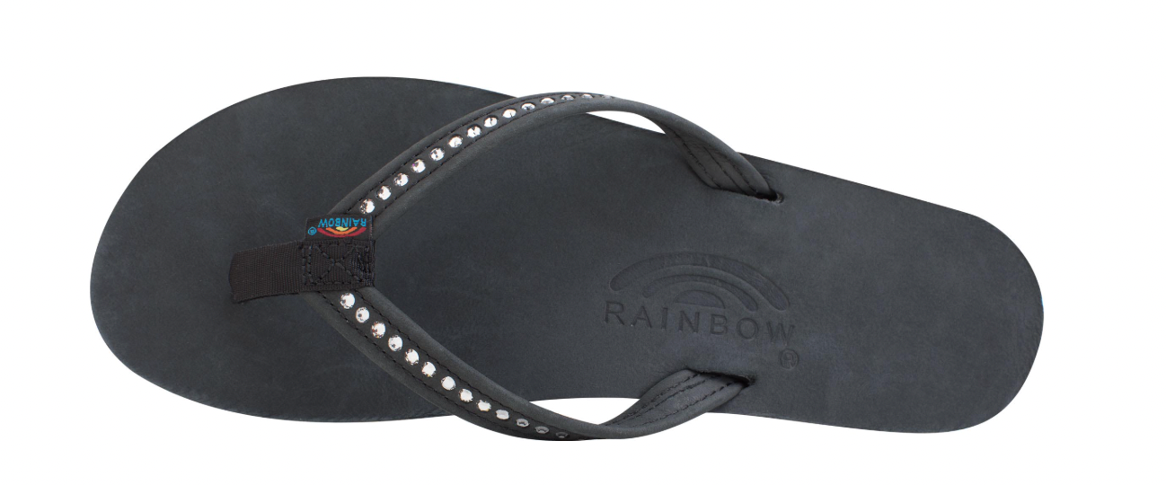 Crystal Collection - Single Layer Arch Support Leather 1/2" Narrow Strap with Swarovski® Crystals