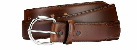 Justin Men's Classic Western Brown Leather Belt 53717