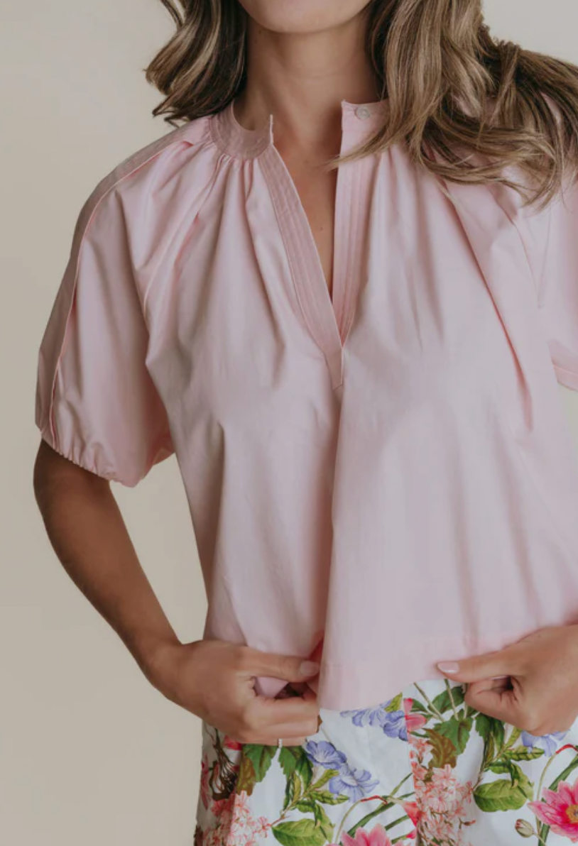 Henley Top Light Pink